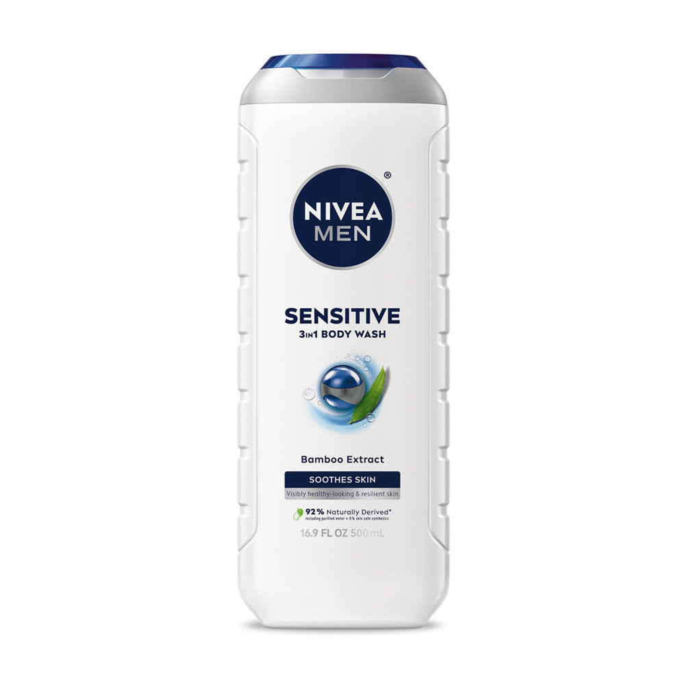 Nivea Men Sensitive Body Wash with Bamboo Extract, 16.9 Oz